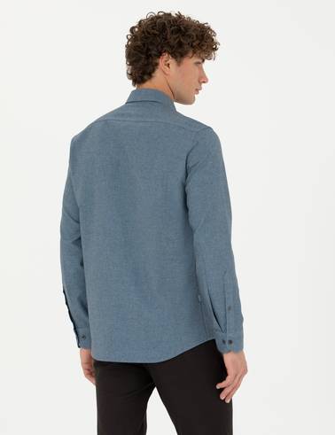 Mavi Slim Fit Uzun Kollu Gömlek