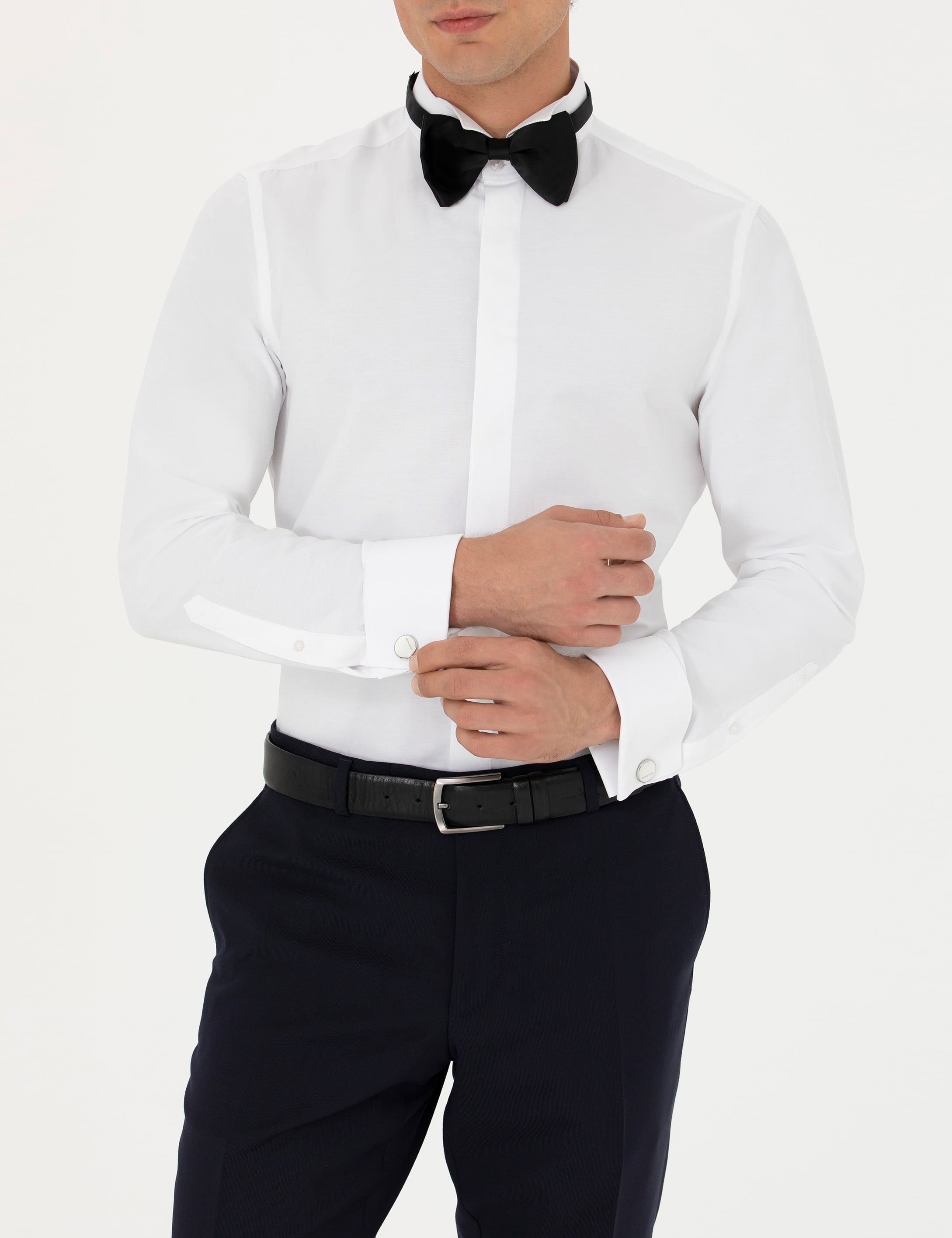 Pierre Cardin Beyaz Slim Fit Smokin Gömlek görsel 6