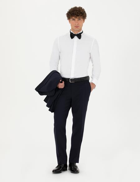 Beyaz Slim Fit Smokin Gömlek - 50277752001