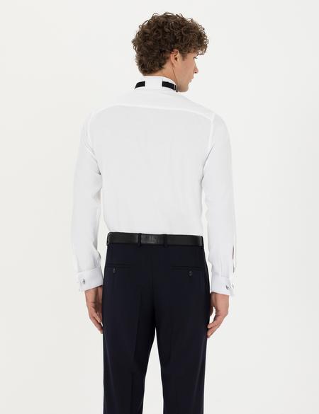 Beyaz Slim Fit Smokin Gömlek - 50277752001