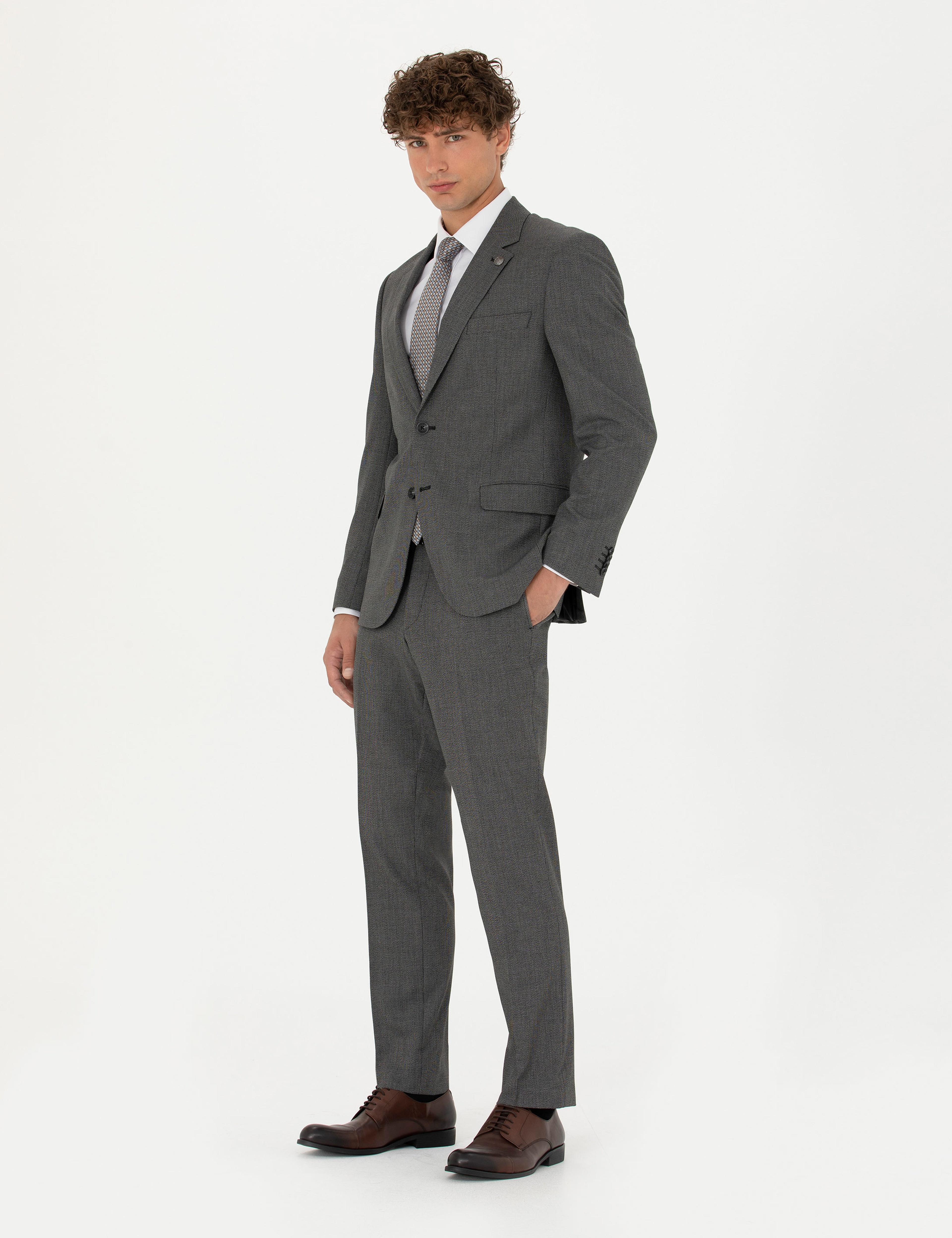 Füme Slim Fit Takım Elbise