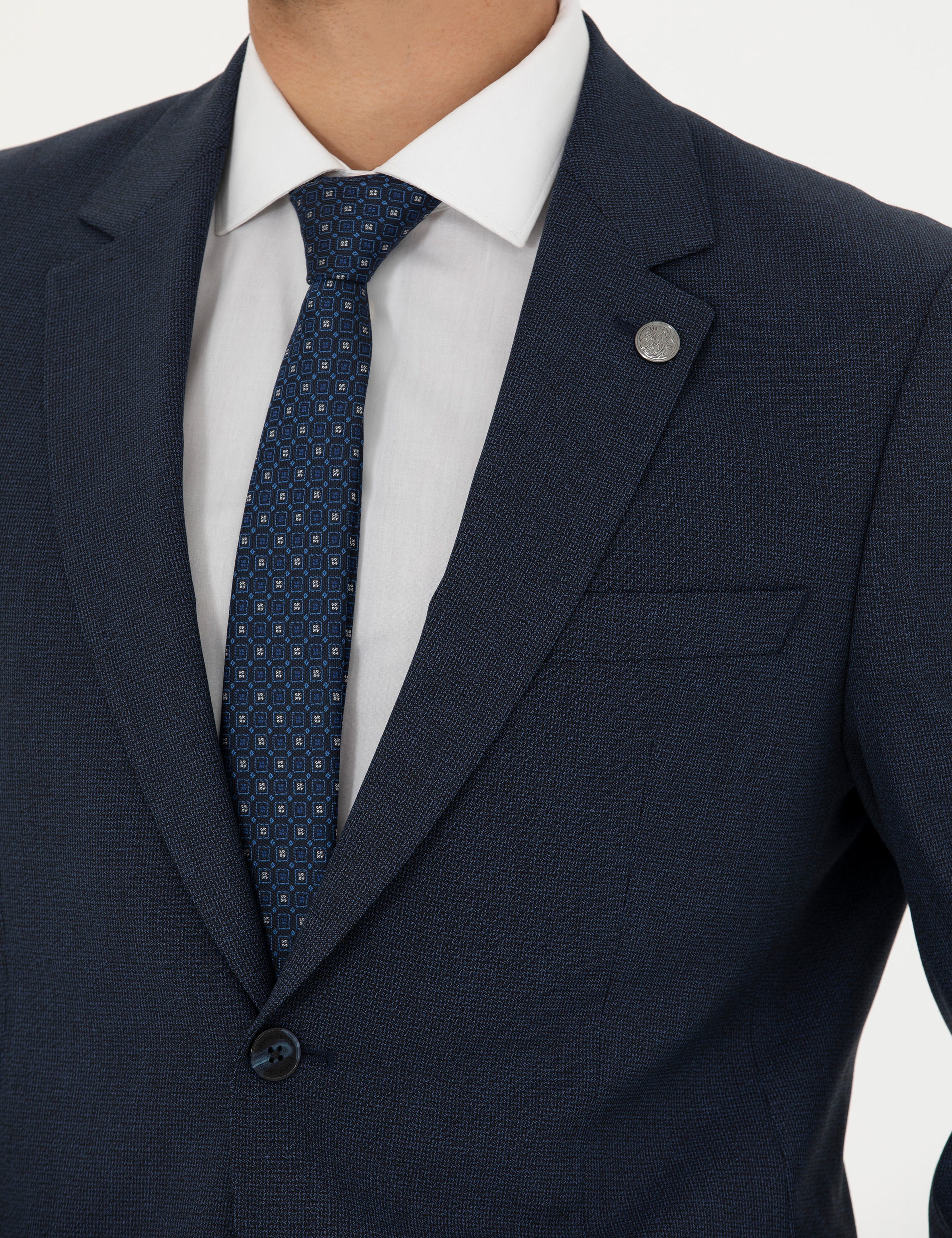 Lacivert Slim Fit Takım Elbise - Image 7