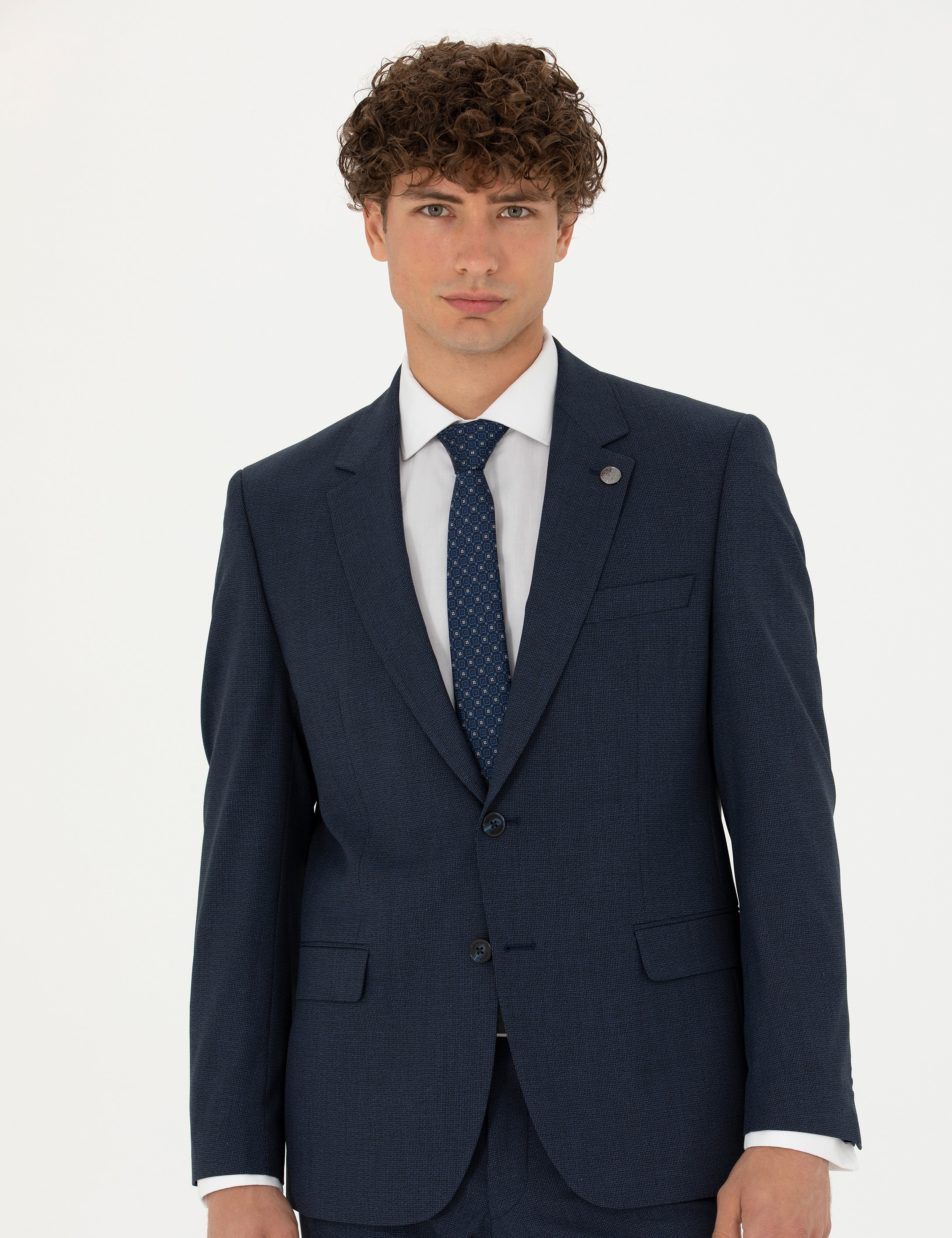 Lacivert Slim Fit Takım Elbise - Image 4
