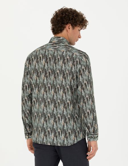 Haki Slim Fit Uzun Kollu Gömlek - 50275924007