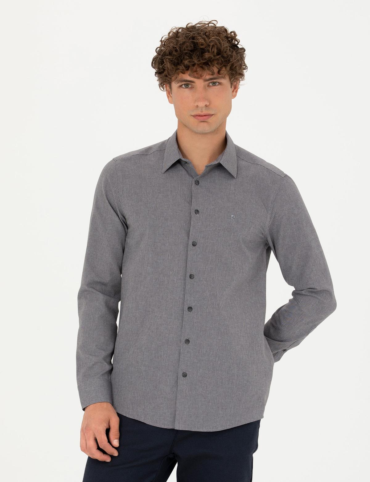 Antrasit Slim Fit Uzun Kollu Gömlek - 50277771014