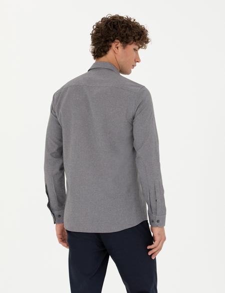 Antrasit Slim Fit Uzun Kollu Gömlek - 50277771014