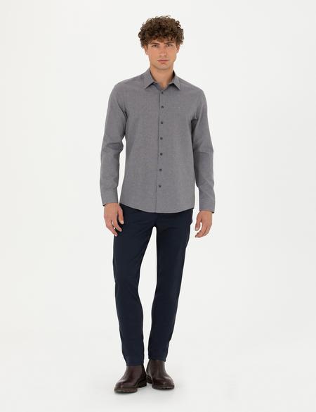 Antrasit Slim Fit Uzun Kollu Gömlek - 50277771014