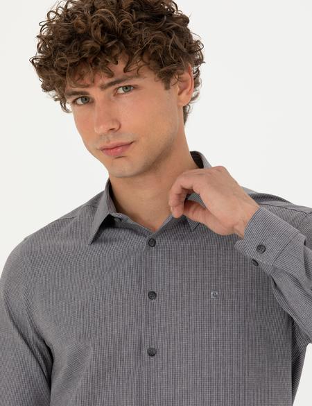 Antrasit Slim Fit Uzun Kollu Gömlek - 50277771014