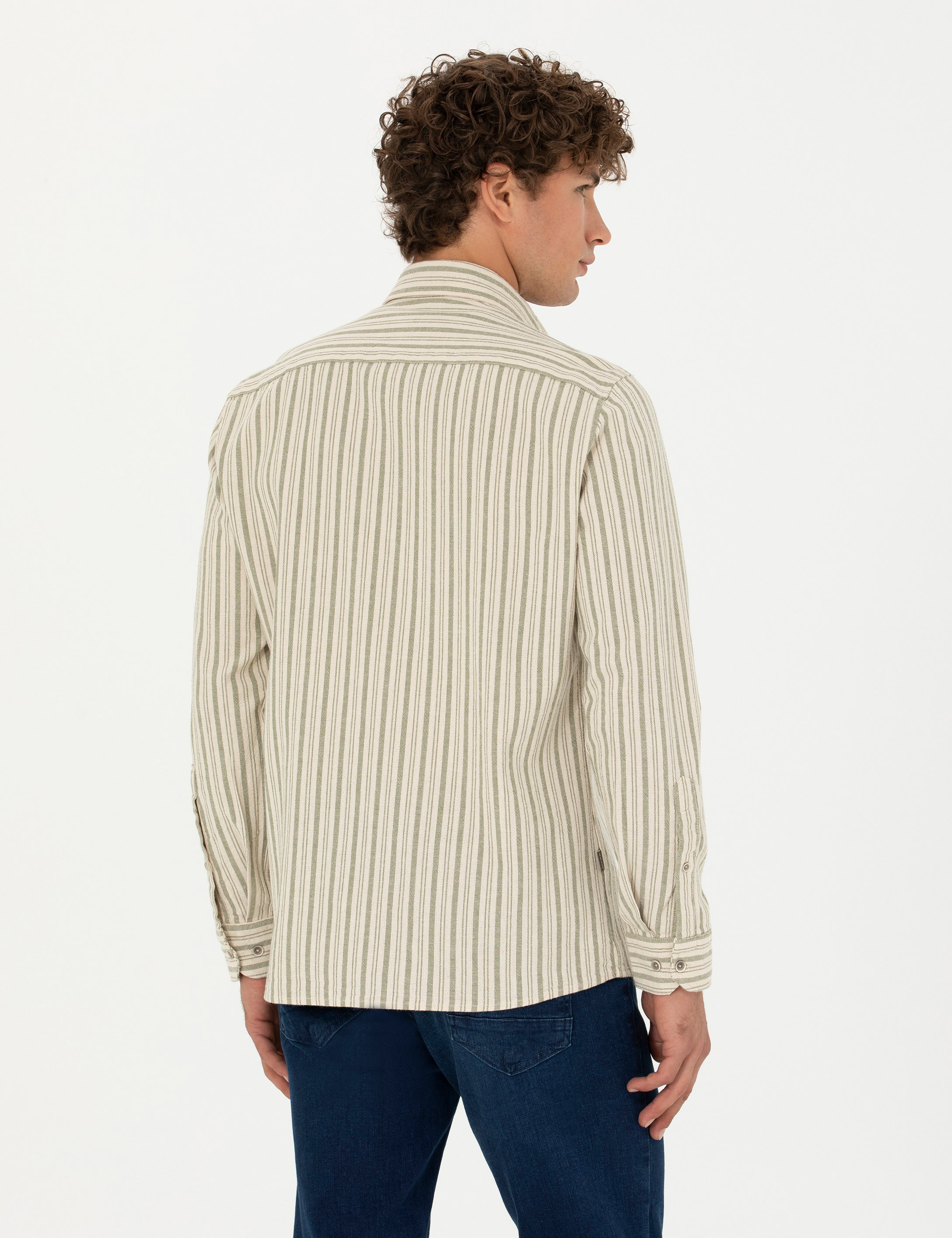 Haki Regular Fit Uzun Kollu Gömlek - Image 5