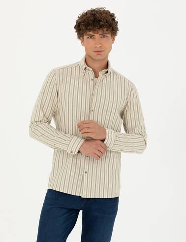 Haki Regular Fit Uzun Kollu Gömlek