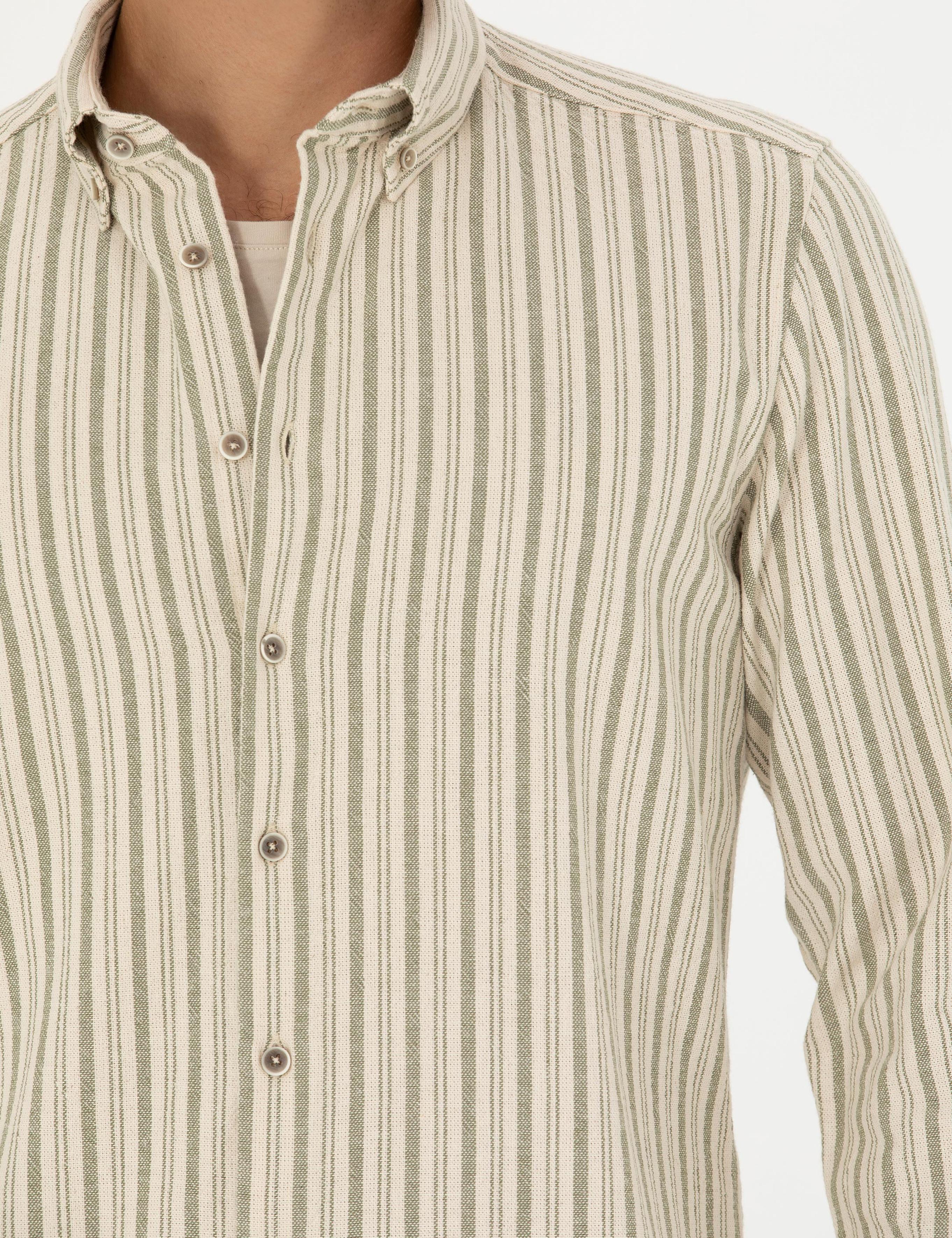 Haki Regular Fit Uzun Kollu Gömlek