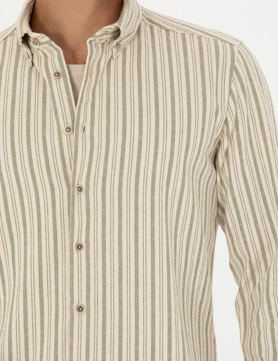 Haki Regular Fit Uzun Kollu Gömlek