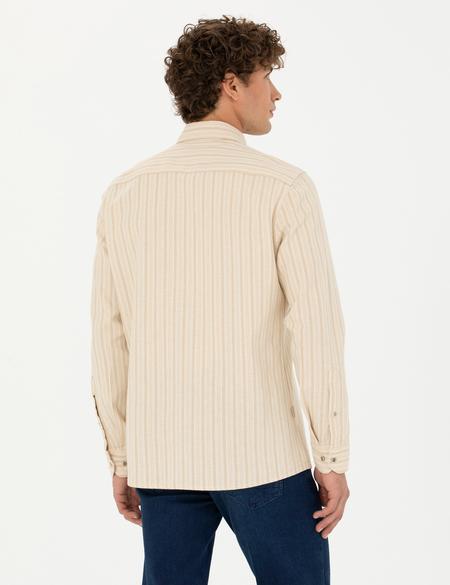 Bej Regular Fit Uzun Kollu Gömlek - 50274590032