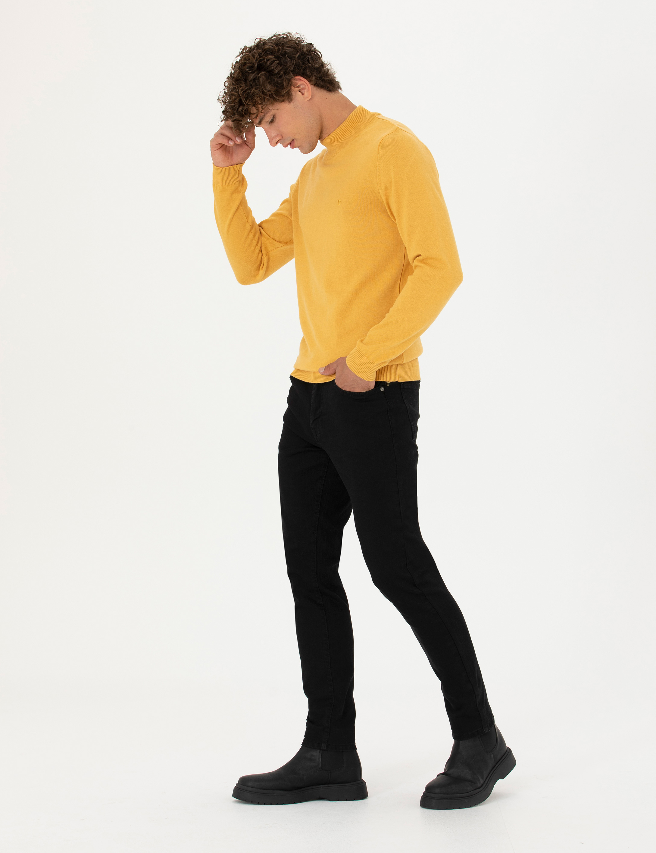 Siyah Slim Fit Jean Pantolon - Image 3