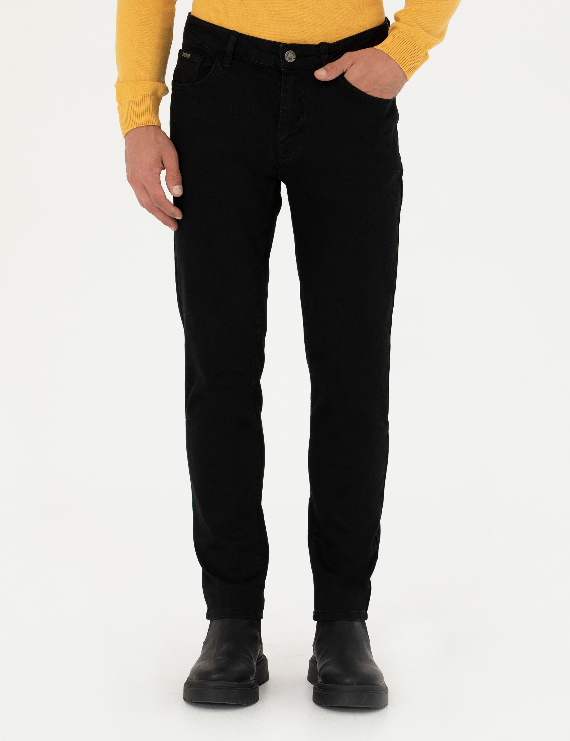 Siyah Slim Fit Jean Pantolon