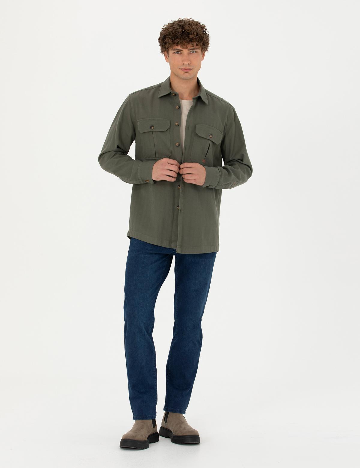 Lacivert Straight Fit Jean Pantolon