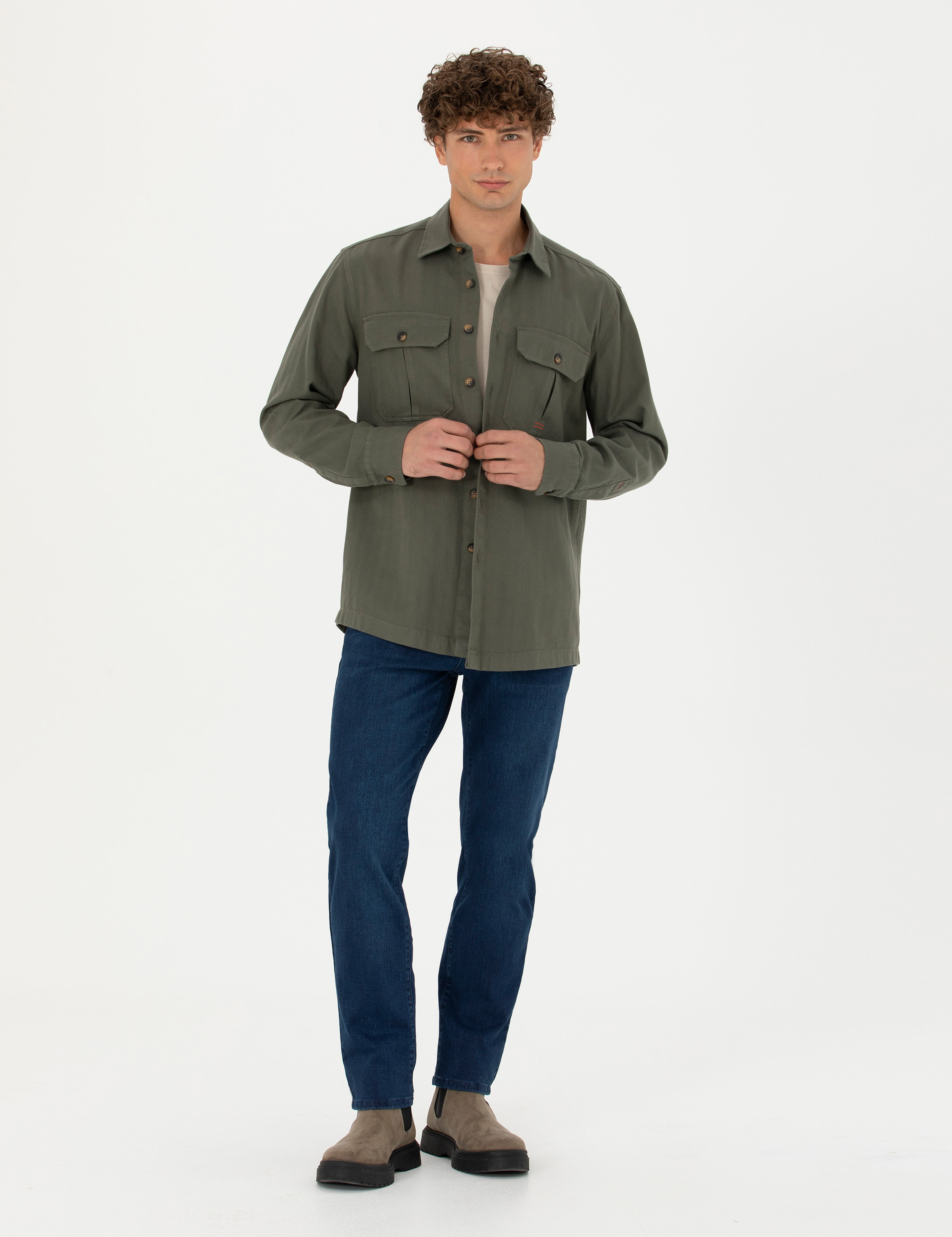 Lacivert Straight Fit Jean Pantolon - Image 1