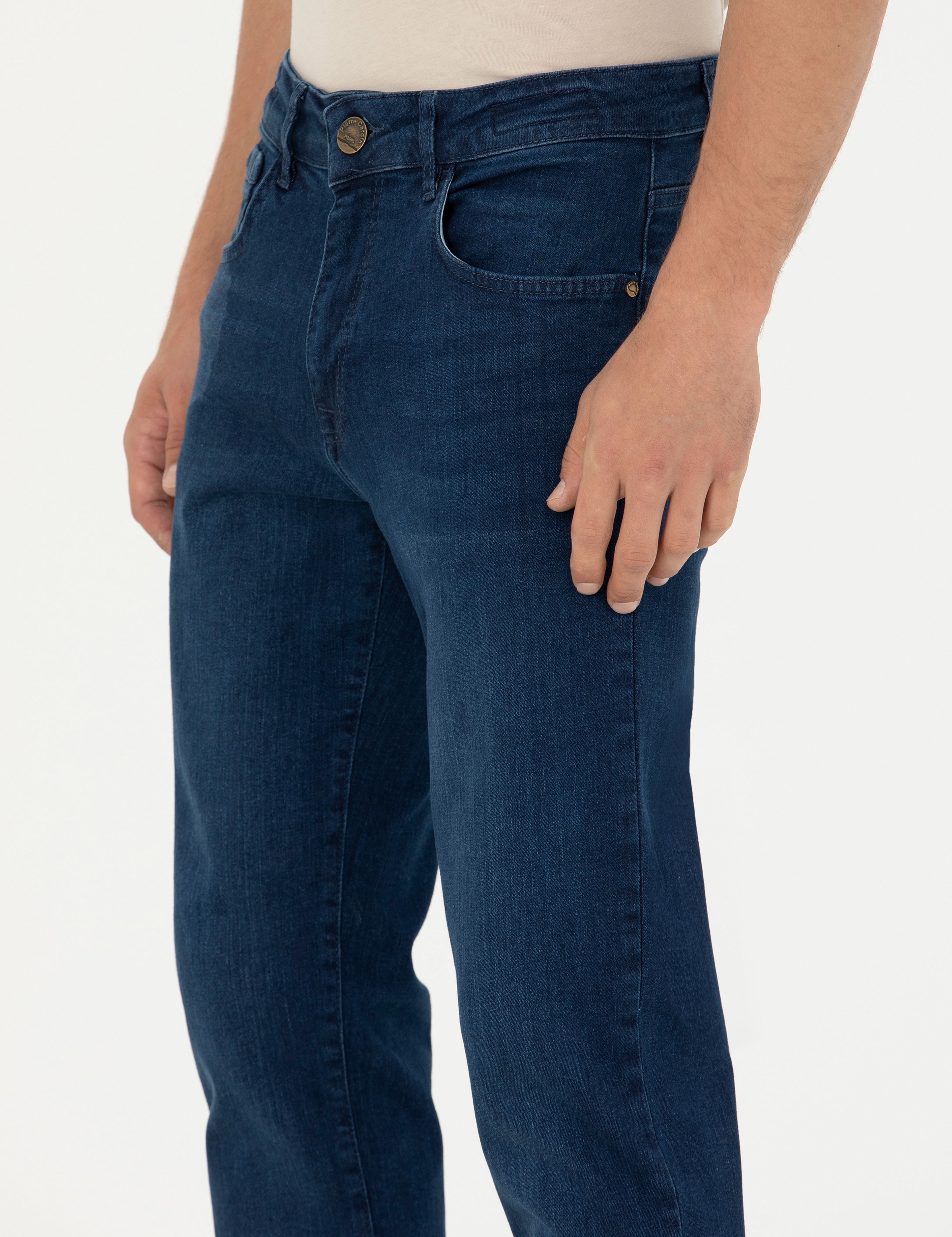 Lacivert Straight Fit Jean Pantolon - Image 6