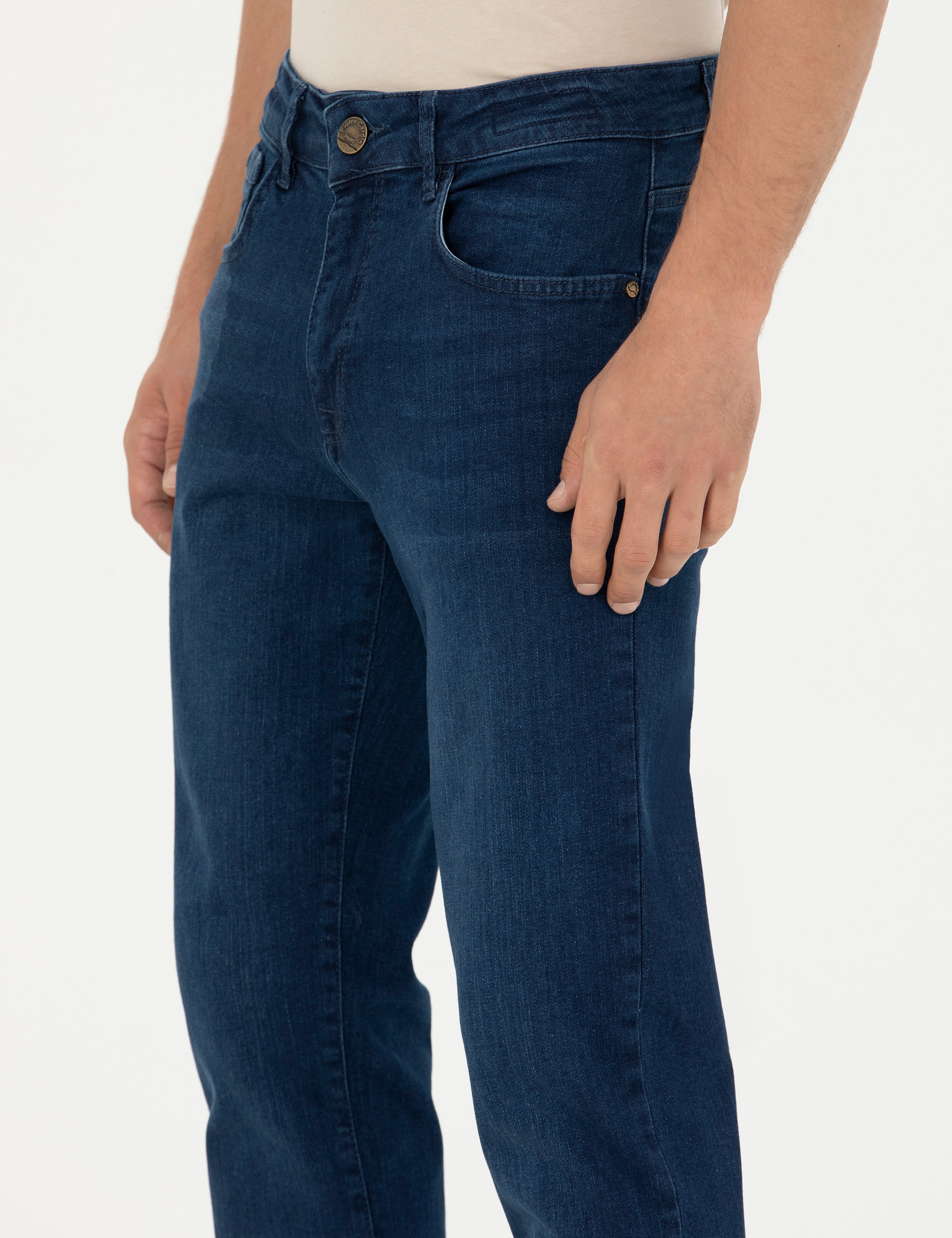 Lacivert Straight Fit Jean Pantolon