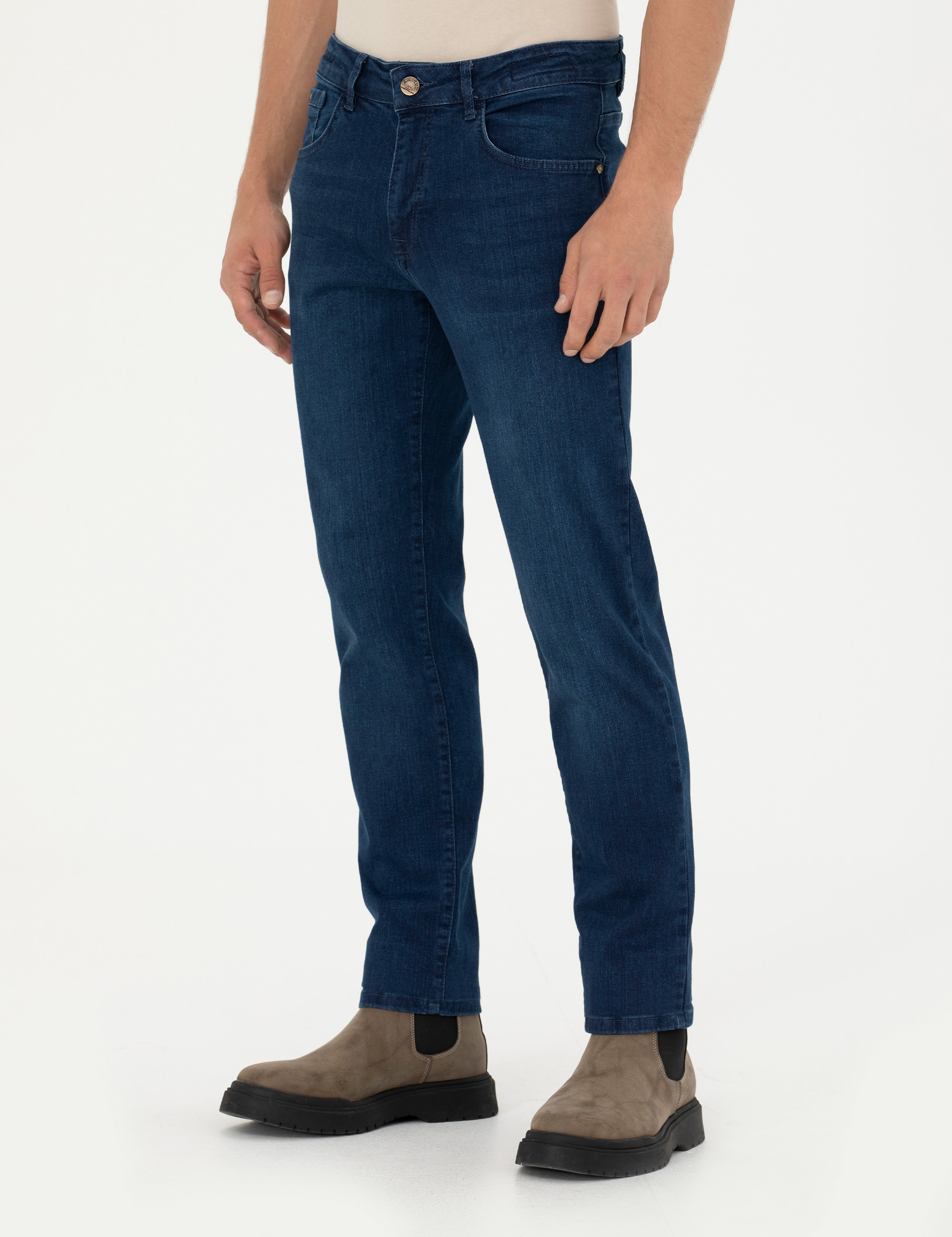 Lacivert Straight Fit Jean Pantolon - Image 2