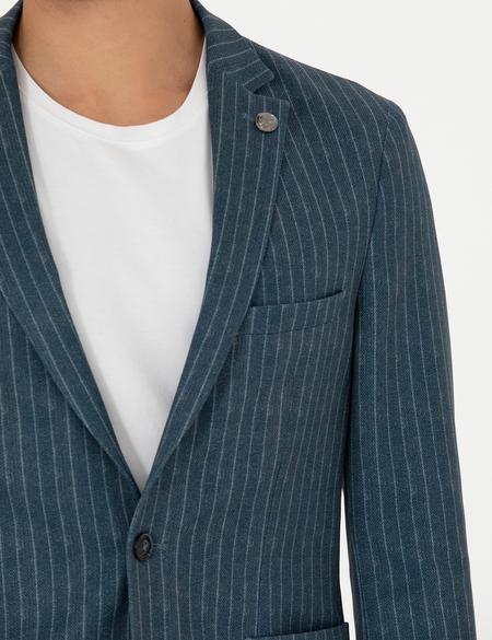 Mavi Ex. Slim Fit Çizgili Spor Takım Elbise - 50281896047