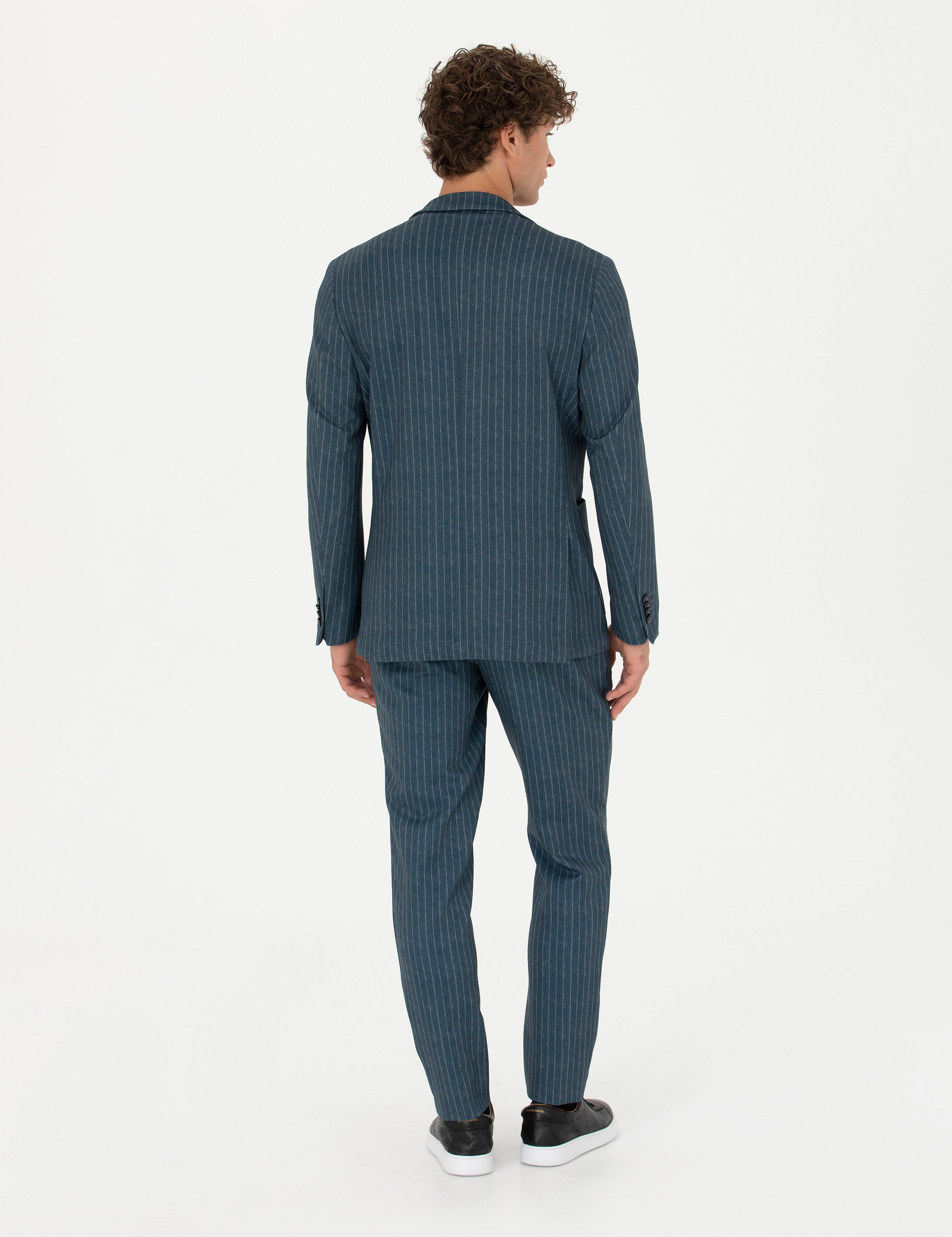 Mavi Ex. Slim Fit Çizgili Spor Takım Elbise - Image 5