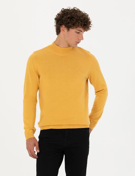 Hardal Slim Fit Yarım Balıkçı Yaka Basic Triko Kazak - 50276161081