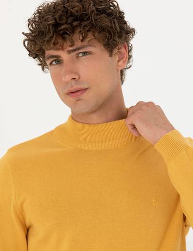 Hardal Slim Fit Yarım Balıkçı Yaka Basic Triko Kazak