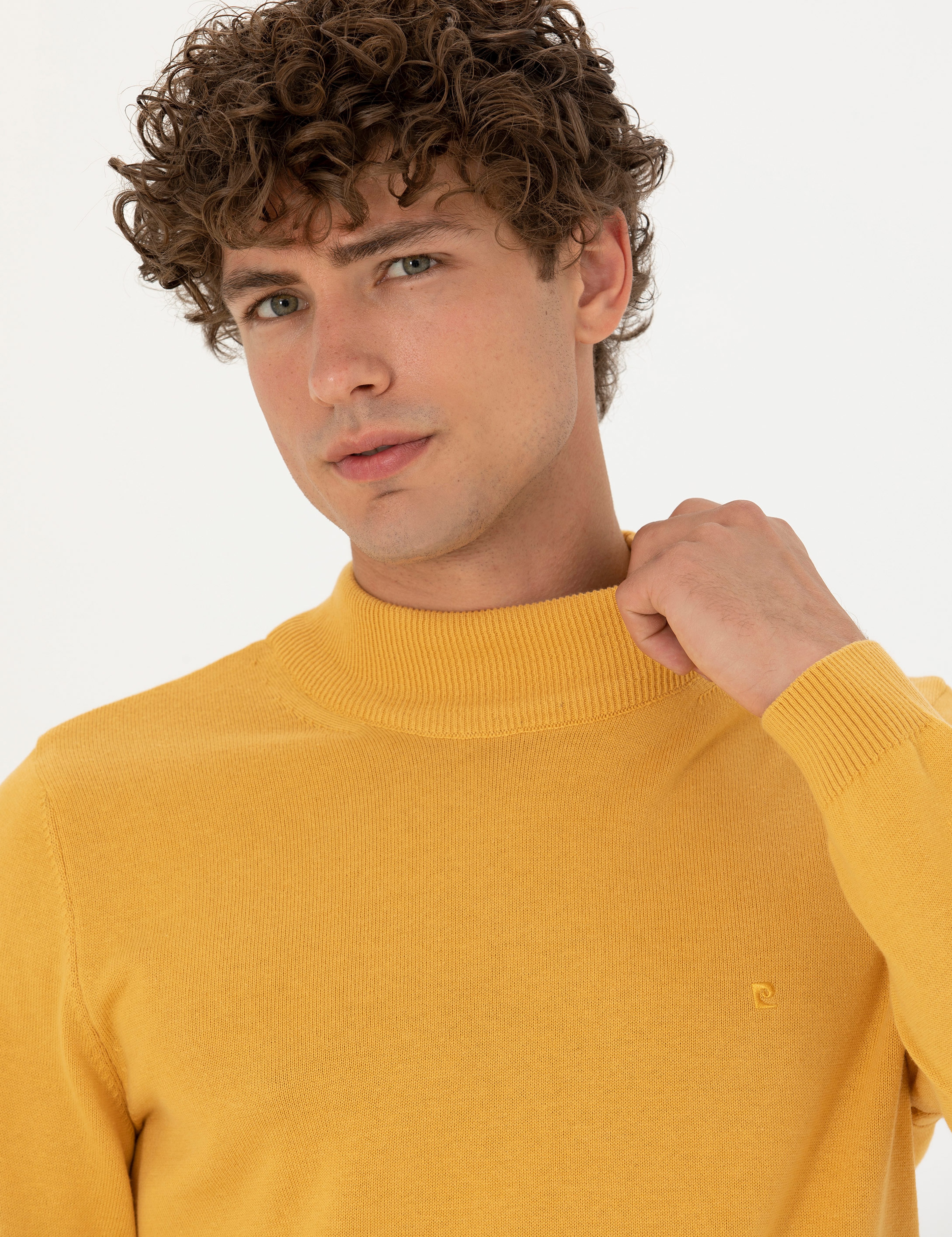 Hardal Slim Fit Yarım Balıkçı Yaka Basic Triko Kazak - Image 2