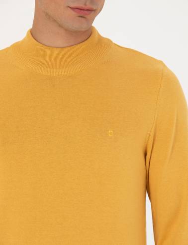 Hardal Slim Fit Yarım Balıkçı Yaka Basic Triko Kazak