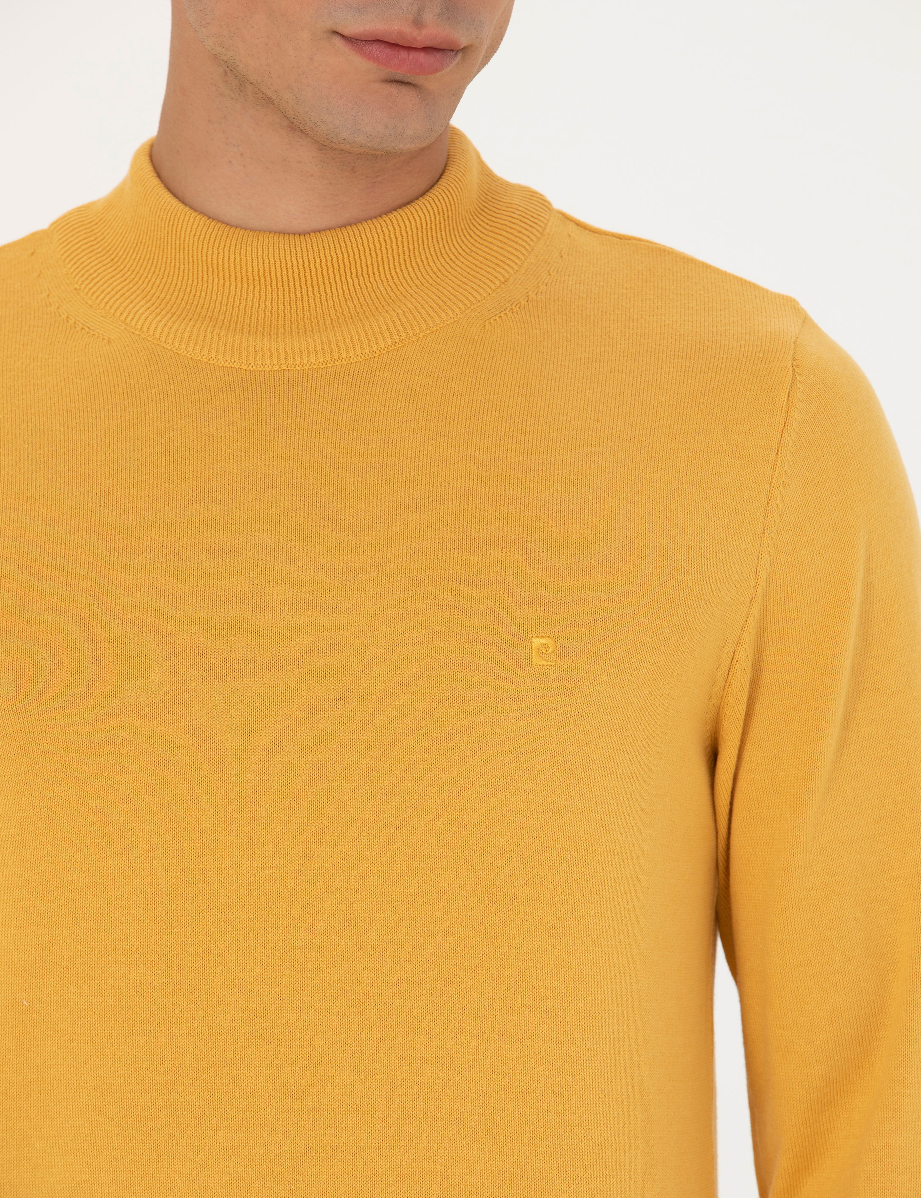 Hardal Slim Fit Yarım Balıkçı Yaka Basic Triko Kazak - Image 7