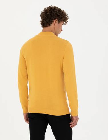 Hardal Slim Fit Yarım Balıkçı Yaka Basic Triko Kazak