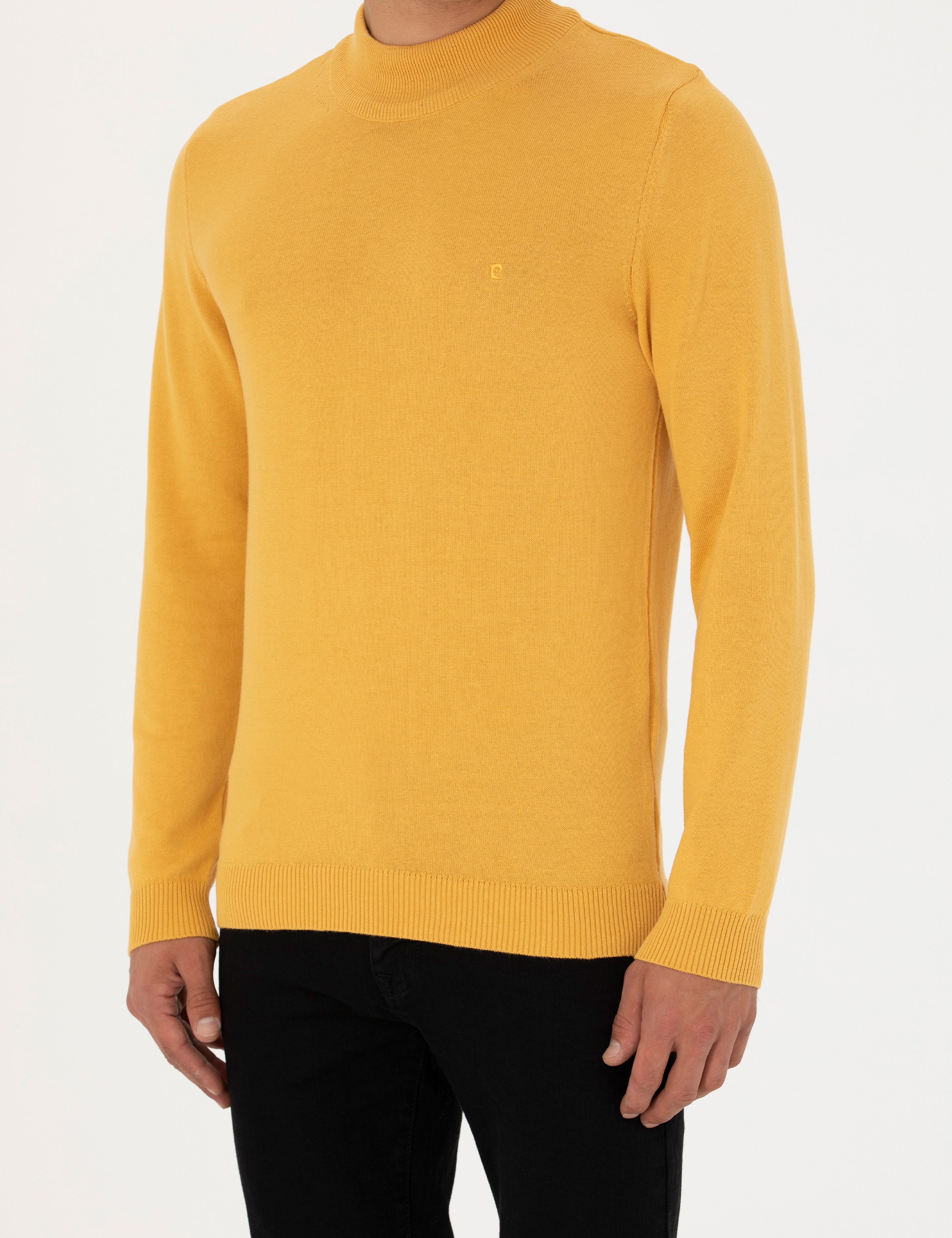 Hardal Slim Fit Yarım Balıkçı Yaka Basic Triko Kazak - Image 6
