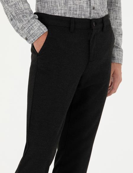 Siyah Slim Fit Kanvas Pantolon - 50276751095