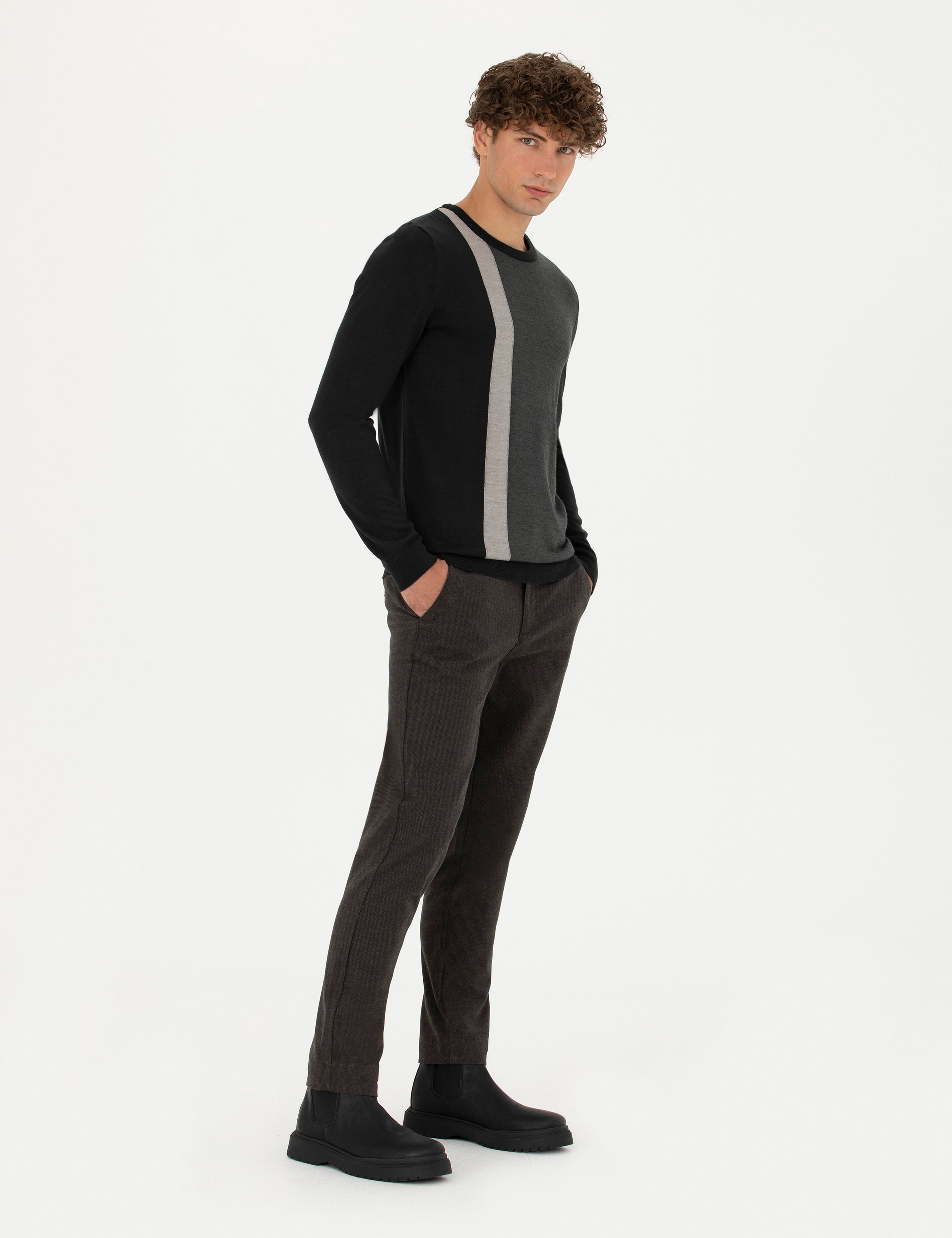 Kahverengi Slim Fit Kanvas Pantolon