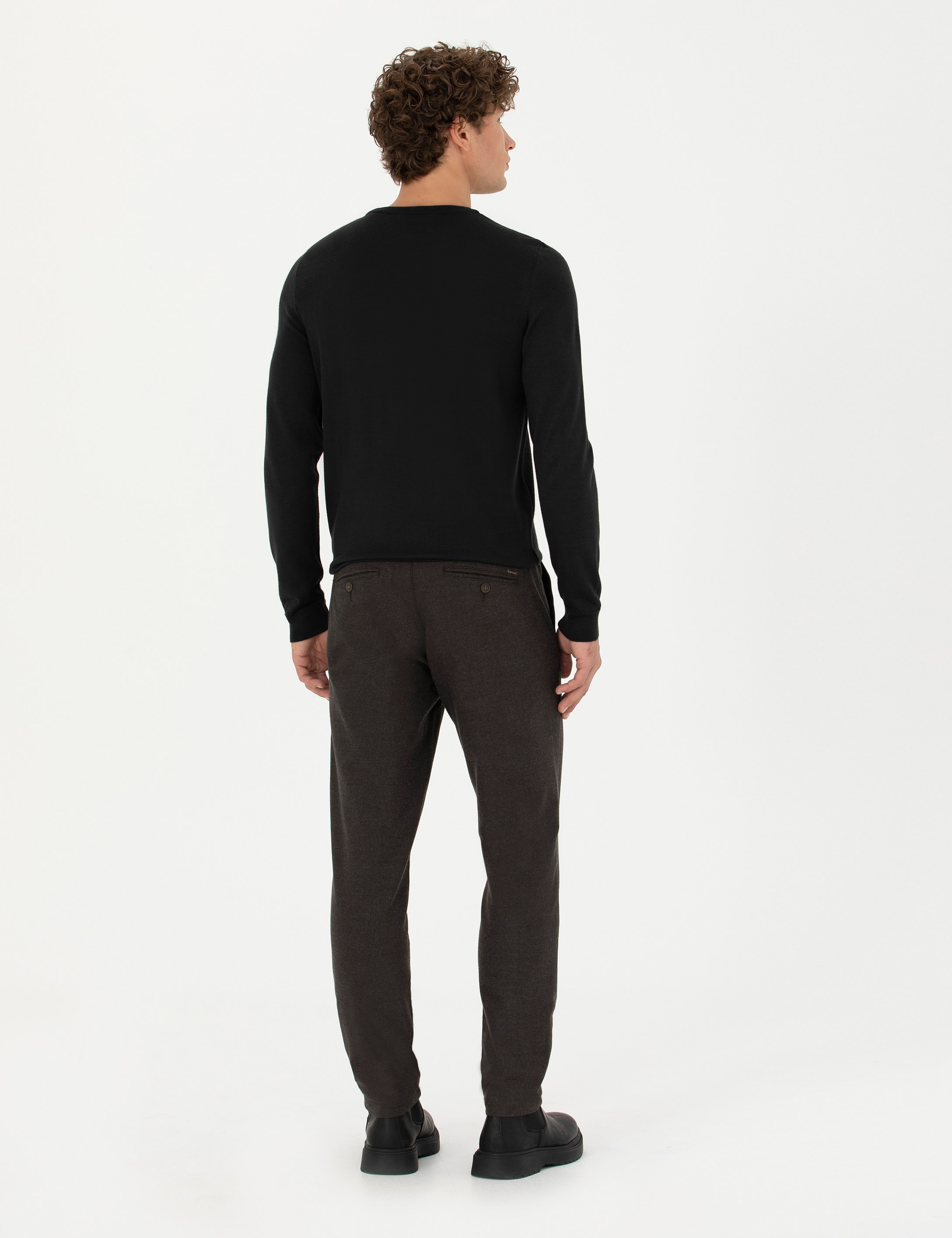 Kahverengi Slim Fit Kanvas Pantolon