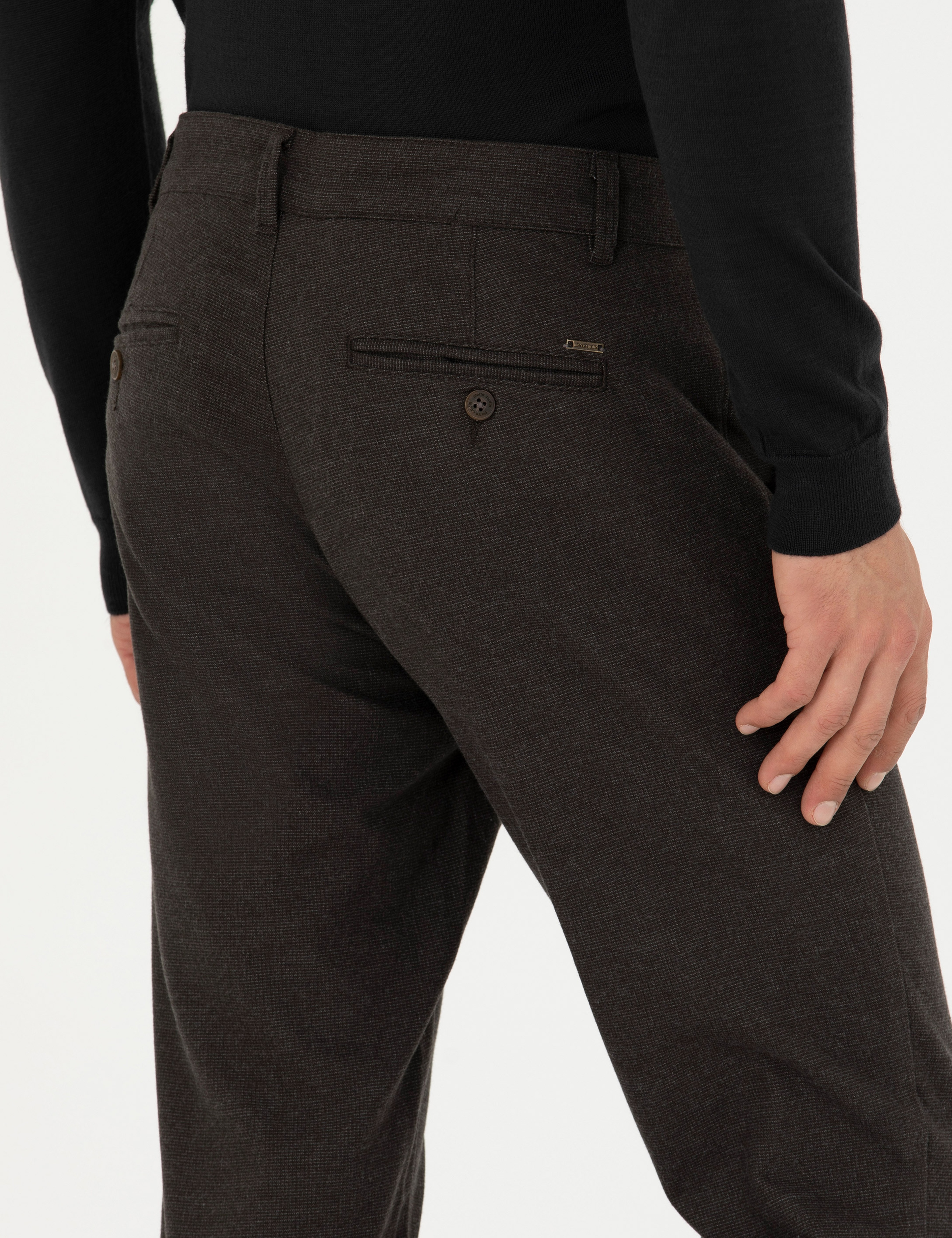 Kahverengi Slim Fit Kanvas Pantolon