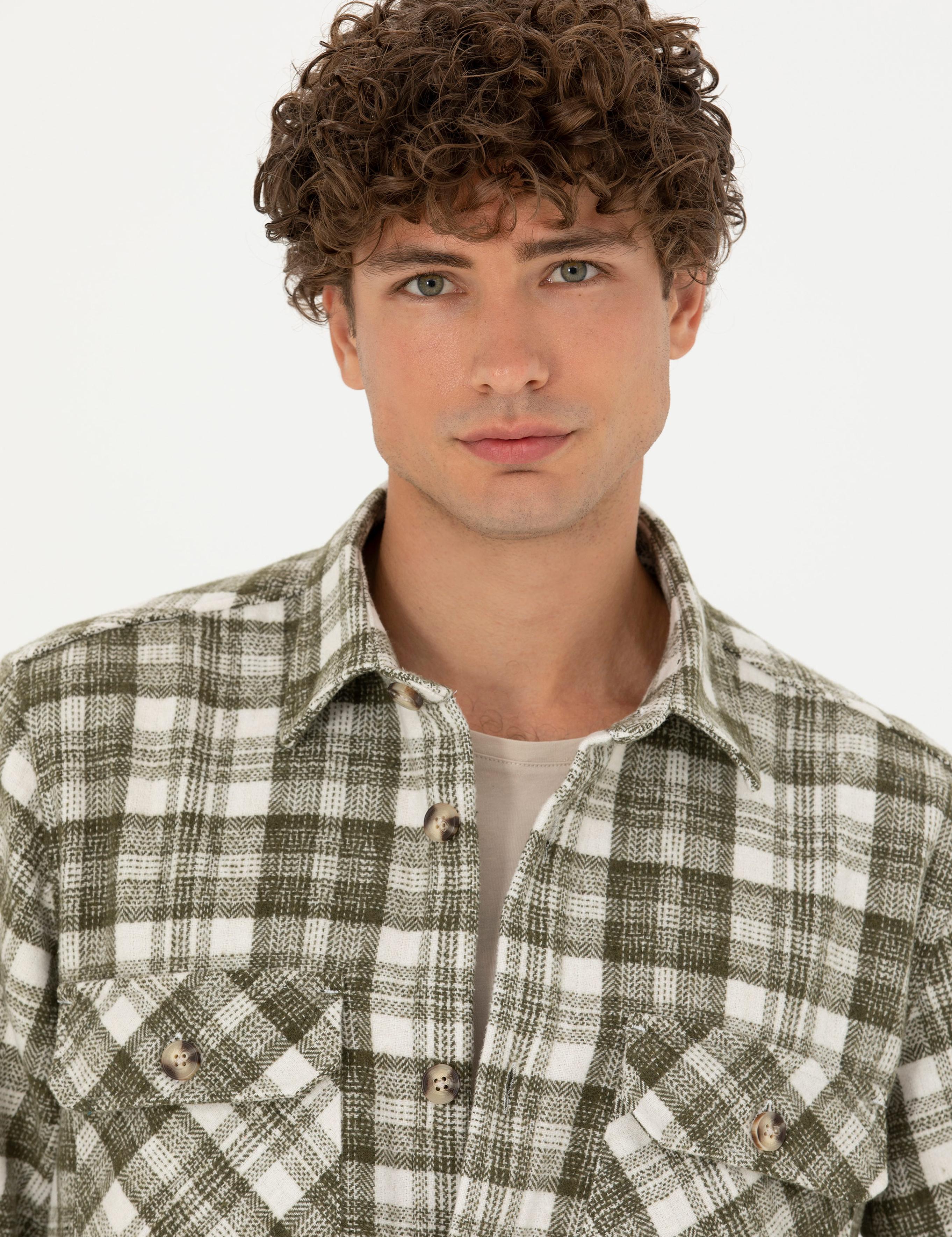 Haki Oduncu Oversize Gömlek