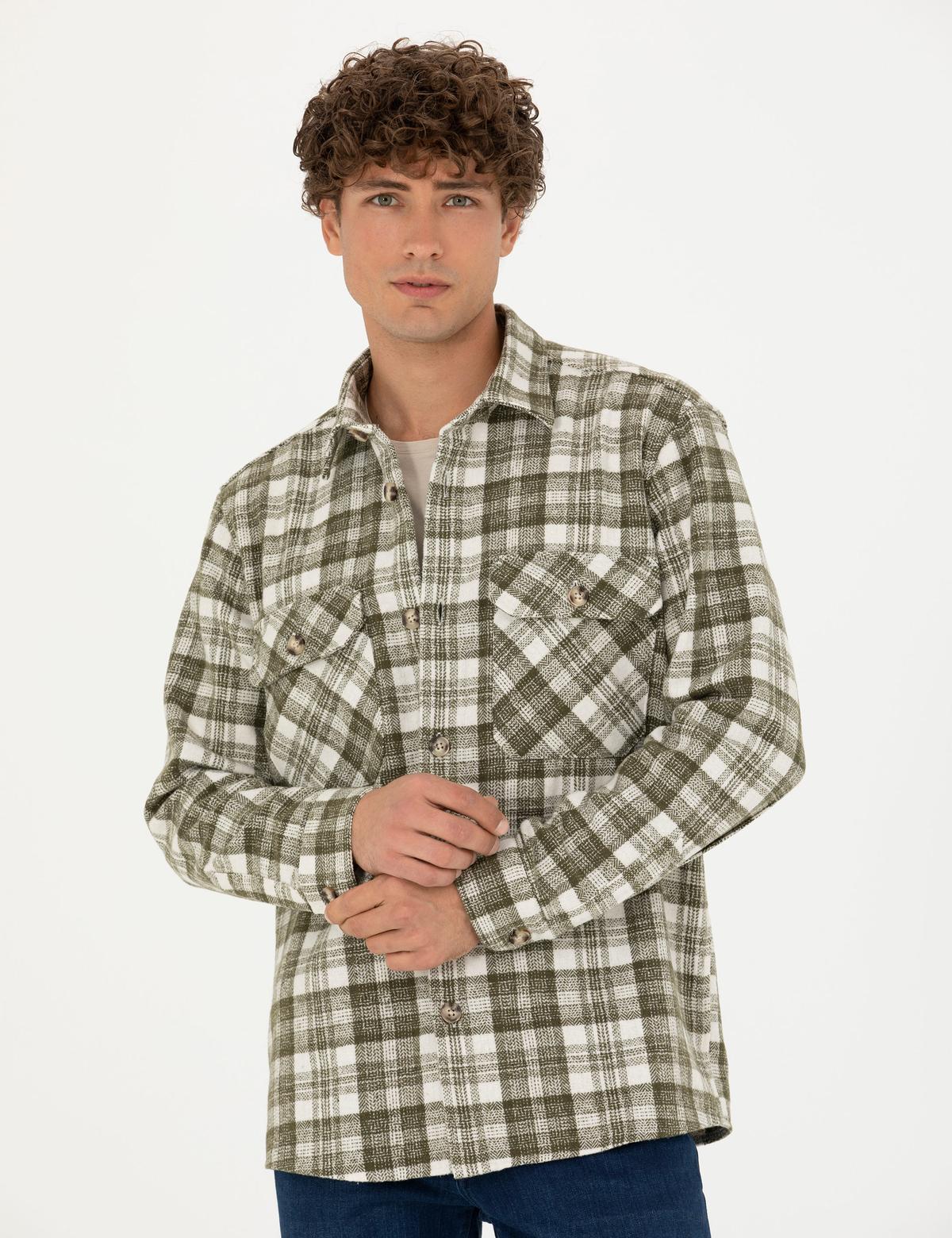 Haki Oduncu Oversize Gömlek