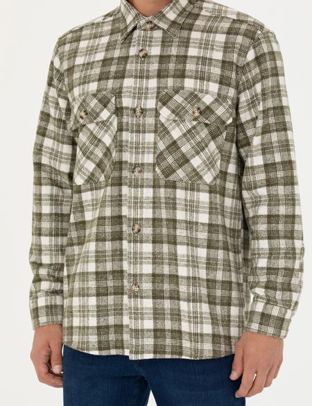 Haki Oduncu Oversize Gömlek - 50274651018