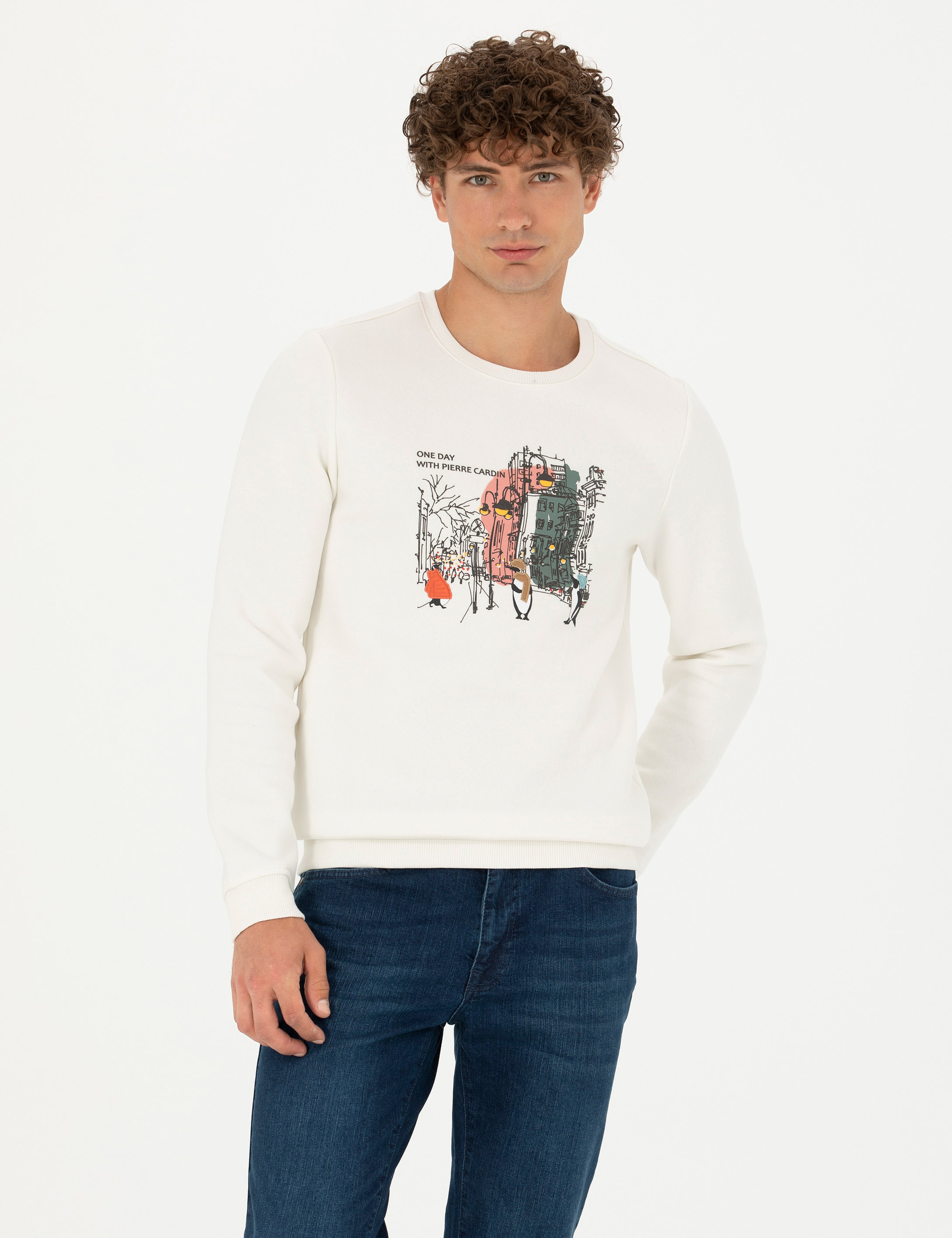 Ekru Regular Fit Sweatshirt - Image 1