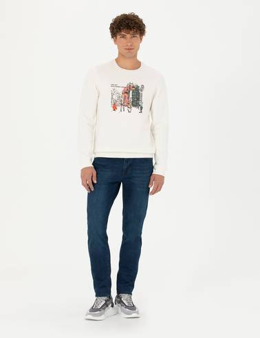 Ekru Regular Fit Sweatshirt