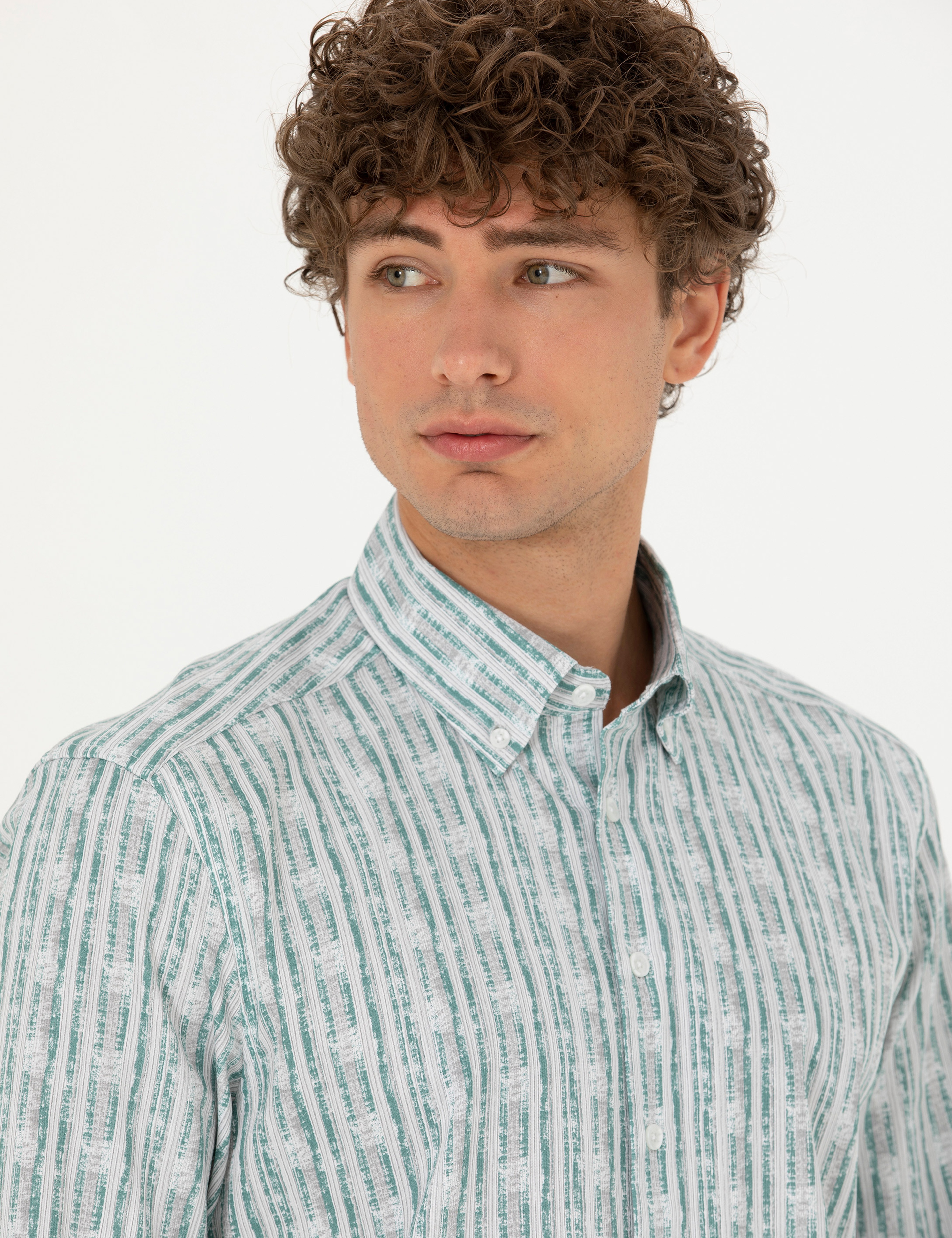 Mint Regular Fit Uzun Kollu Gömlek - Image 2