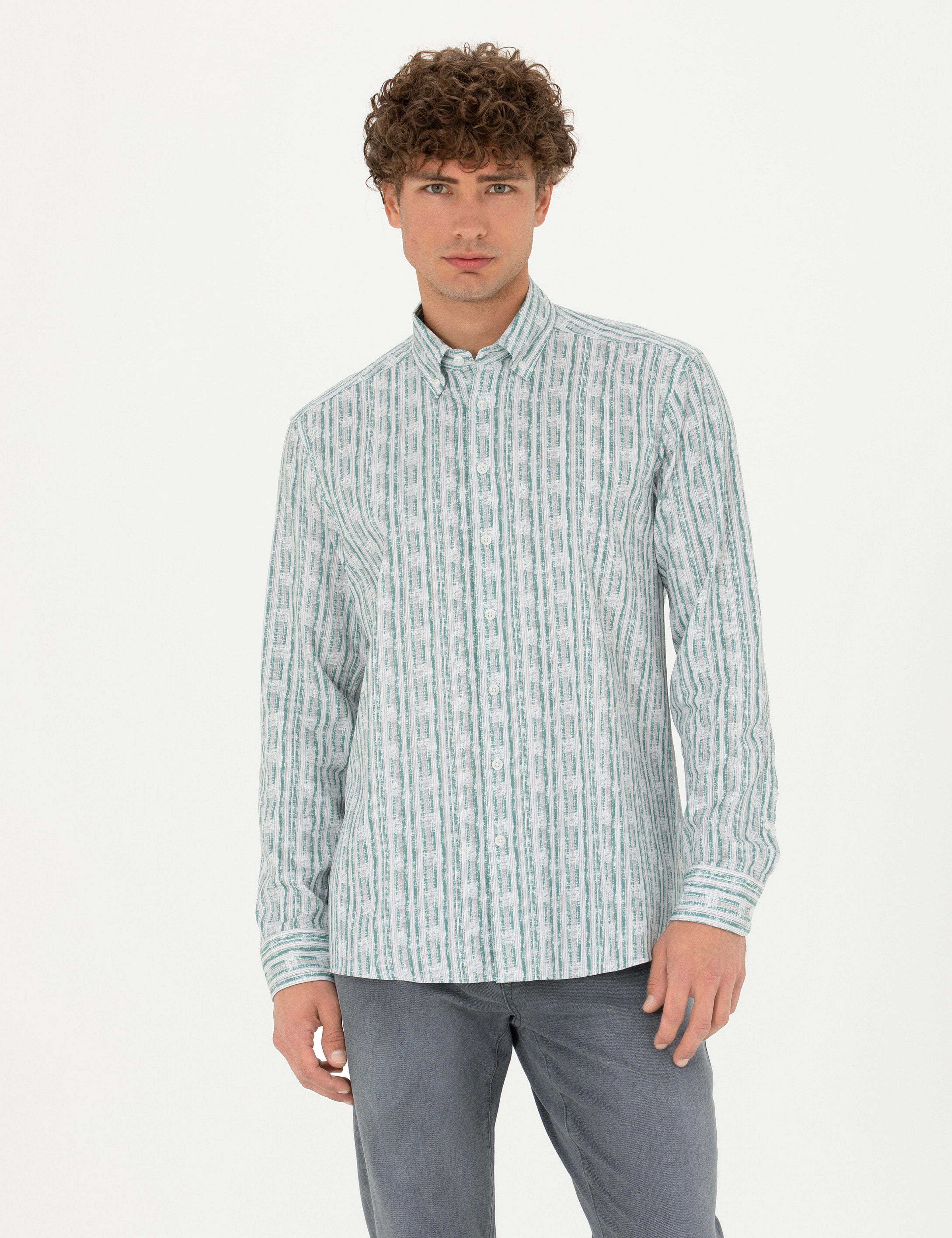 Mint Regular Fit Uzun Kollu Gömlek