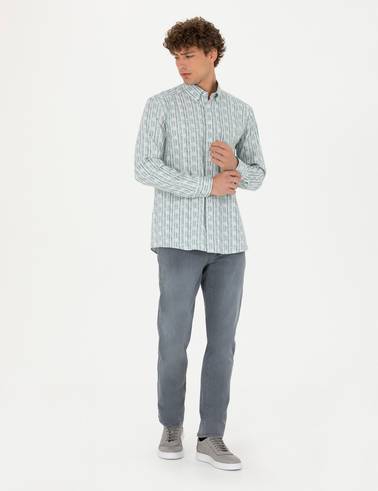 Mint Regular Fit Uzun Kollu Gömlek