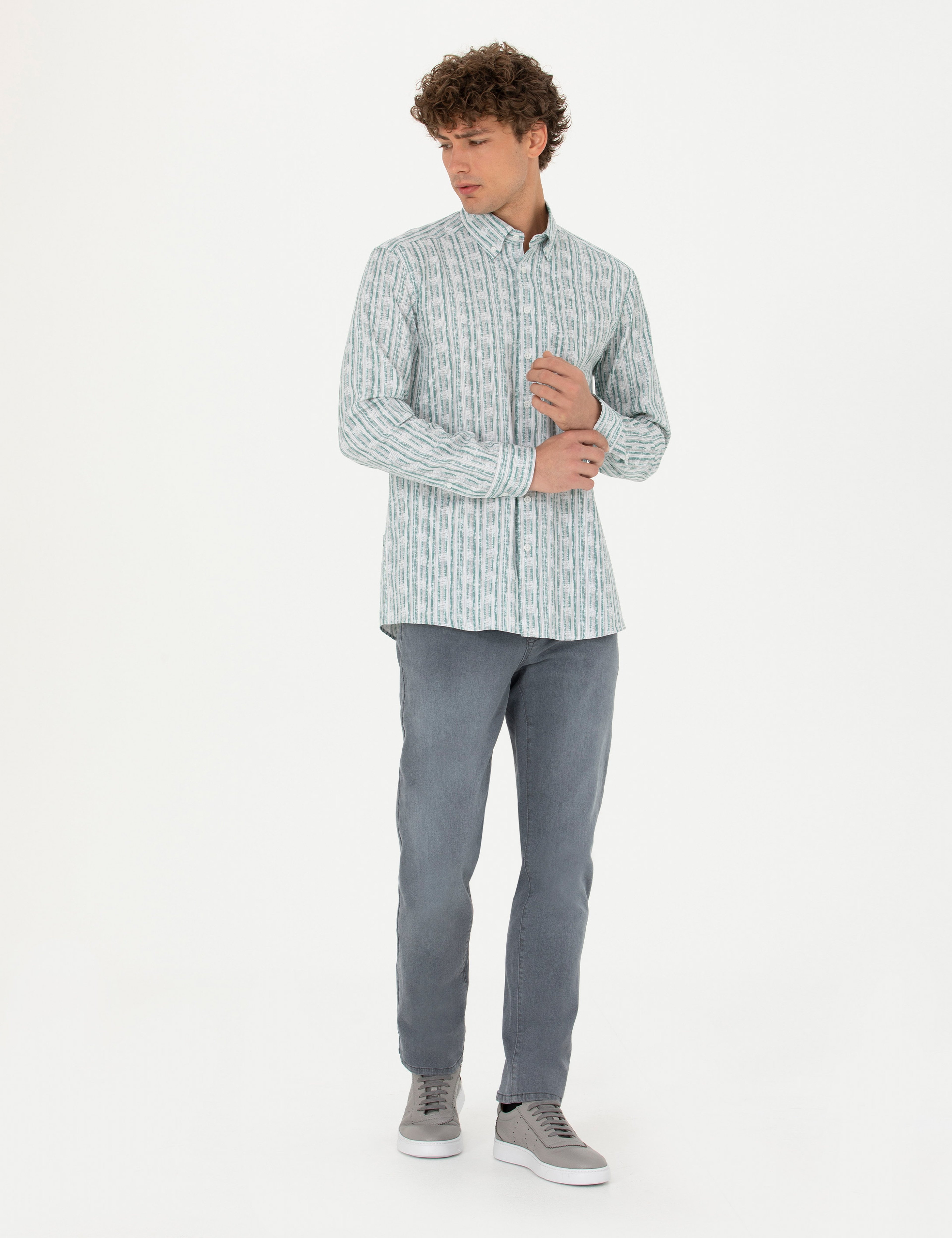 Mint Regular Fit Uzun Kollu Gömlek