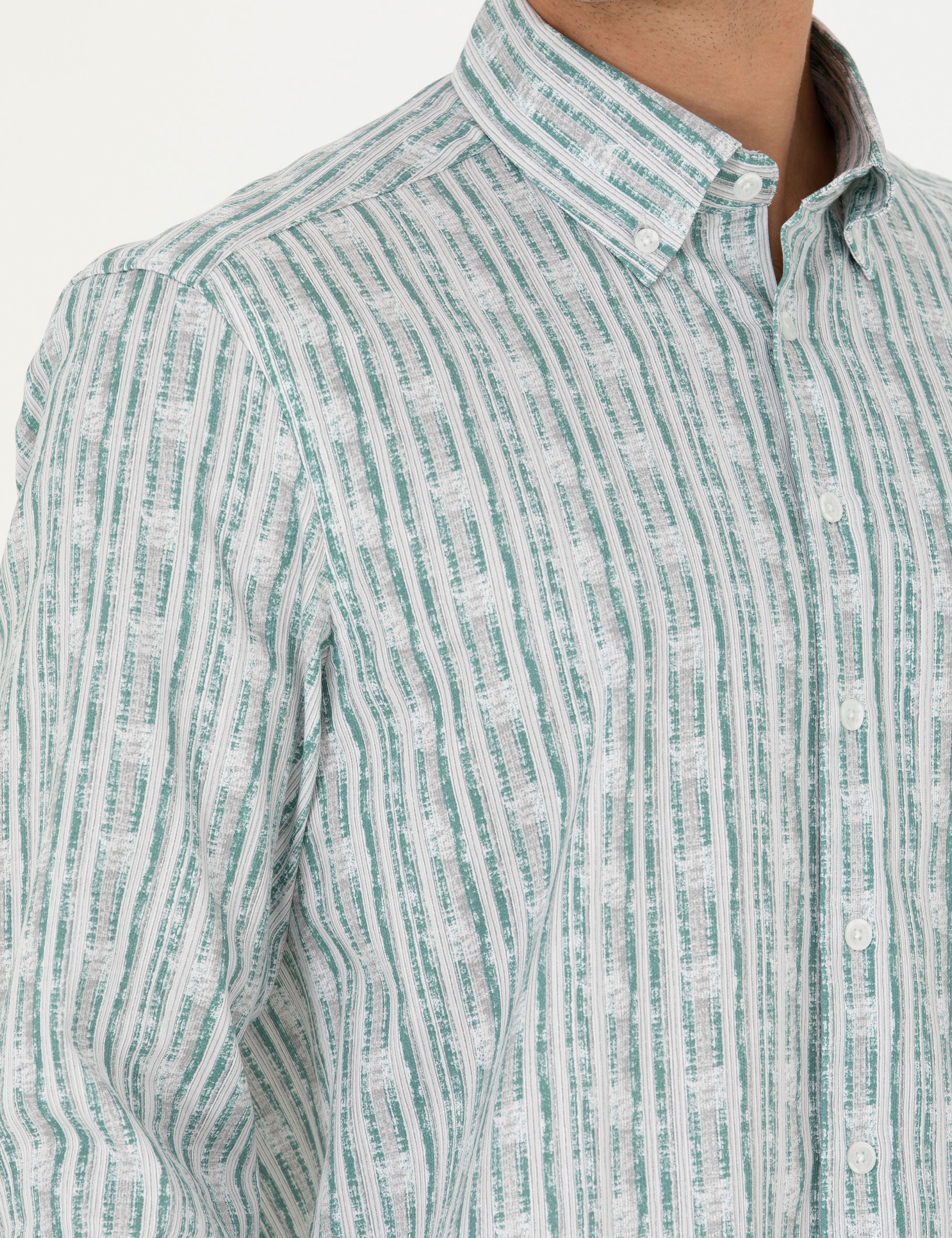 Mint Regular Fit Uzun Kollu Gömlek - Image 7
