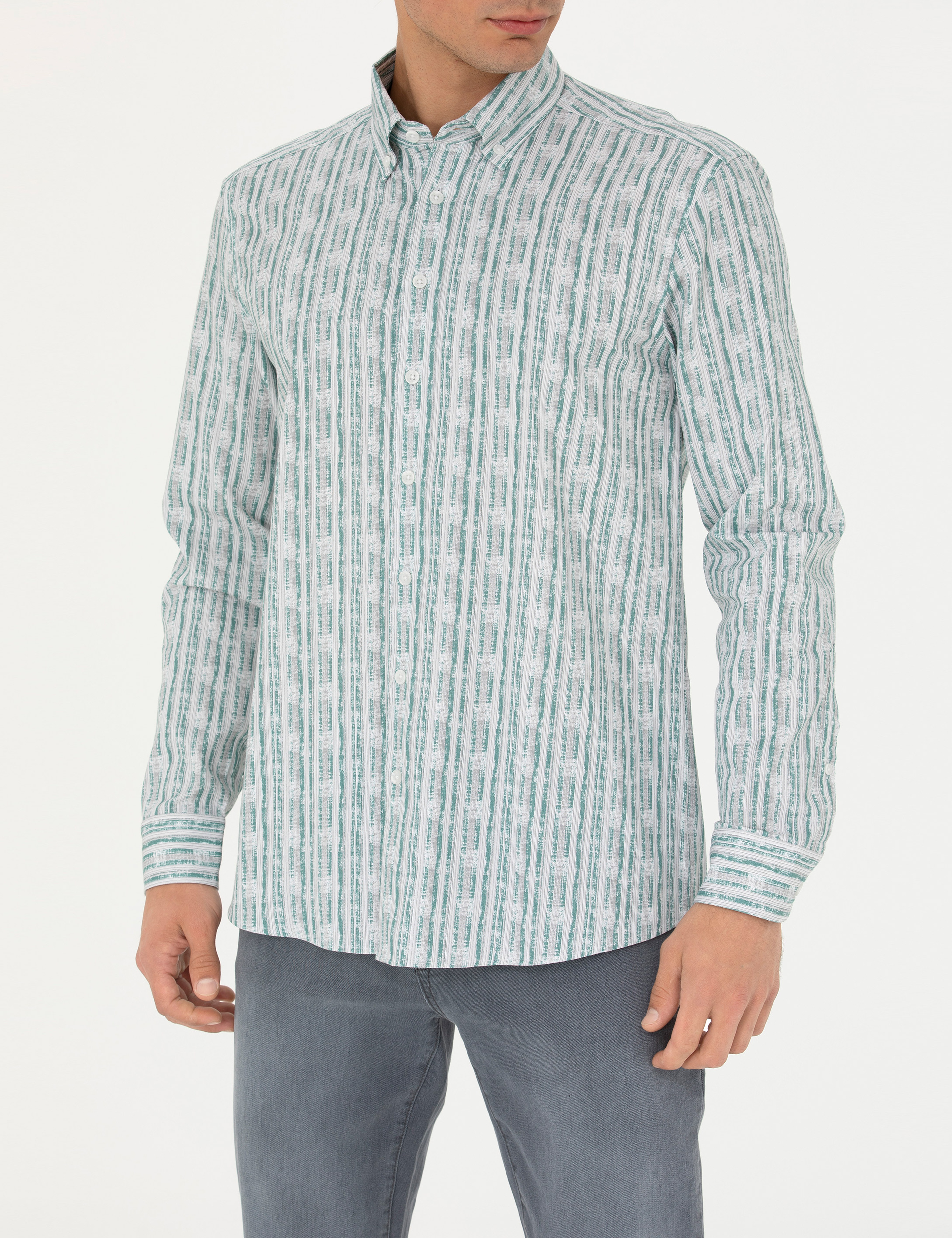 Mint Regular Fit Uzun Kollu Gömlek - Image 6