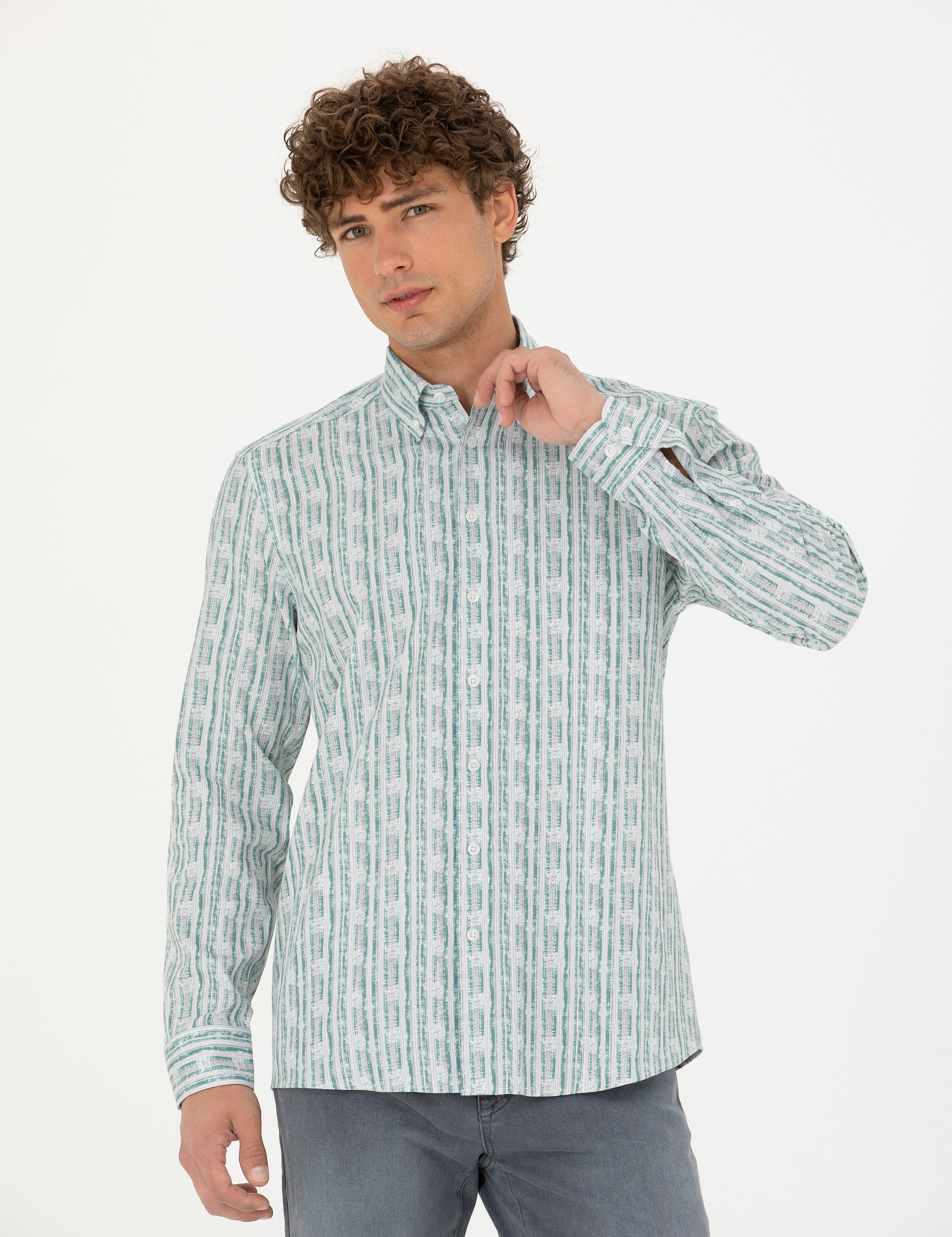Mint Regular Fit Uzun Kollu Gömlek - Image 1
