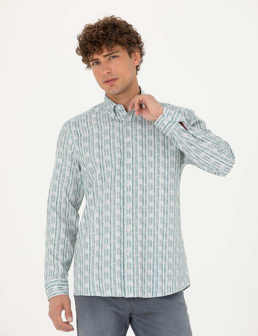 Mint Regular Fit Uzun Kollu Gömlek
